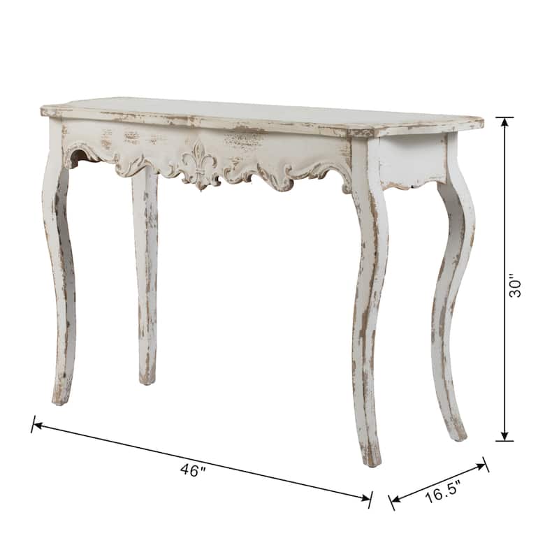 Slimline Washed White Console Table for Living Room