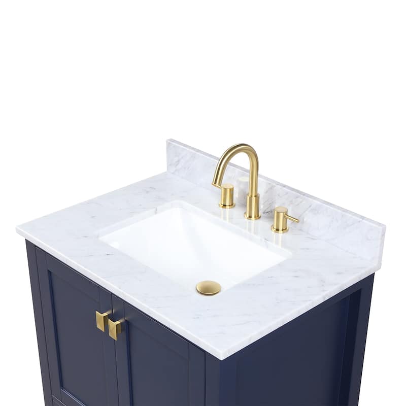 Blossom Geneva 30" Bathroom Vanity with Marble Top, Sink & Mirror