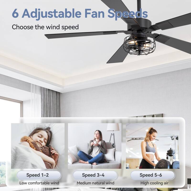 48" Industrial Wooden Reversible 5-Blade Ceiling Fan with Light and Remote
