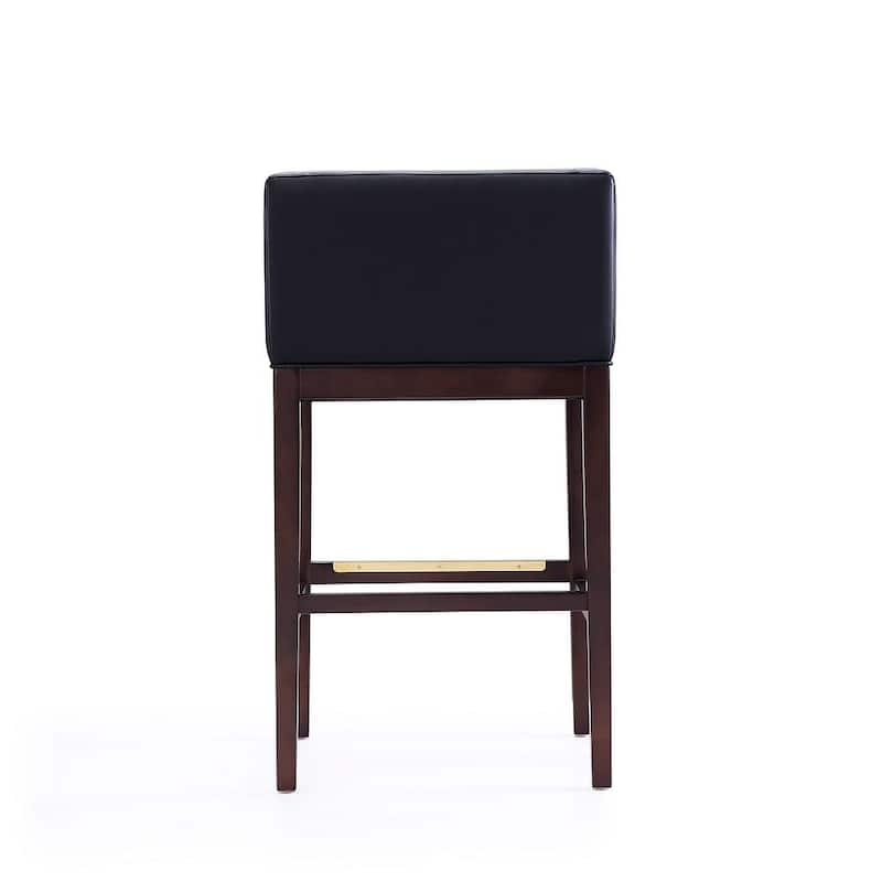 Manhattan Comfort Kingsley 38 in. Dark Walnut Beech Wood Barstool (Set of 3)