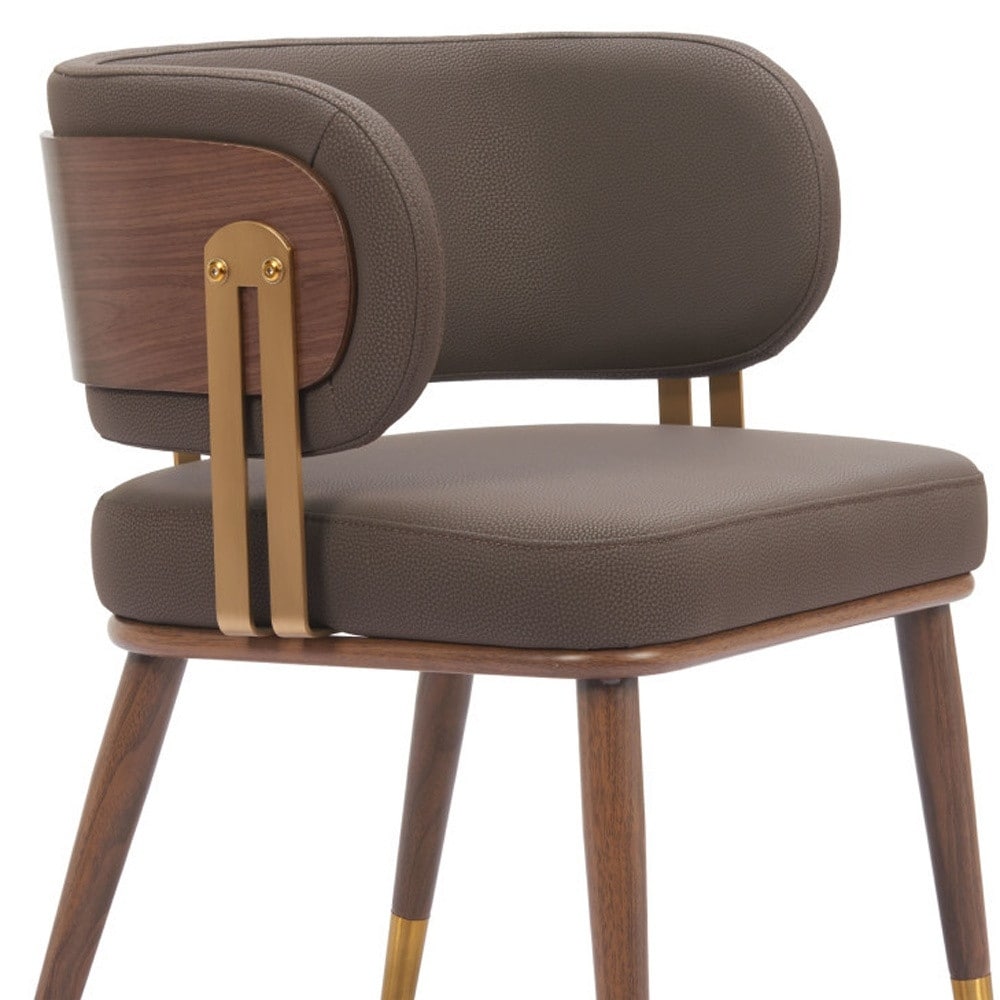 Upholstered Faux Leather Dining Arm Chair - Thumbnail 4