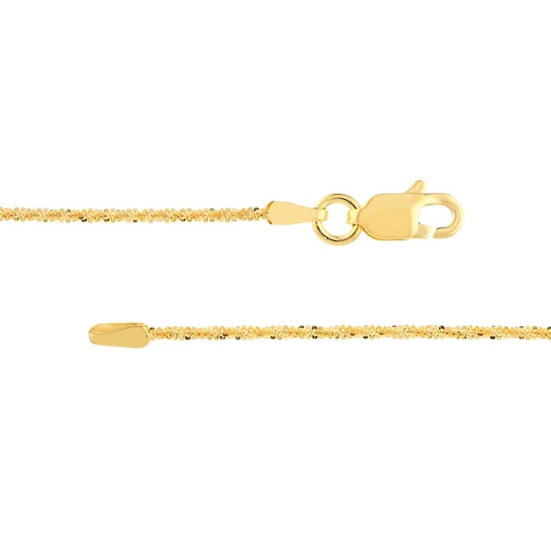 Curata 14k Yellow Gold Diamond Chain Necklace 1.15mm (Lobster)