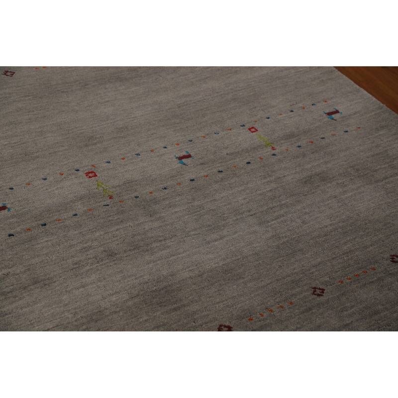 Gabbeh Tribal Area Rug Handmade Wool Carpet - 5'8" x 7'11"