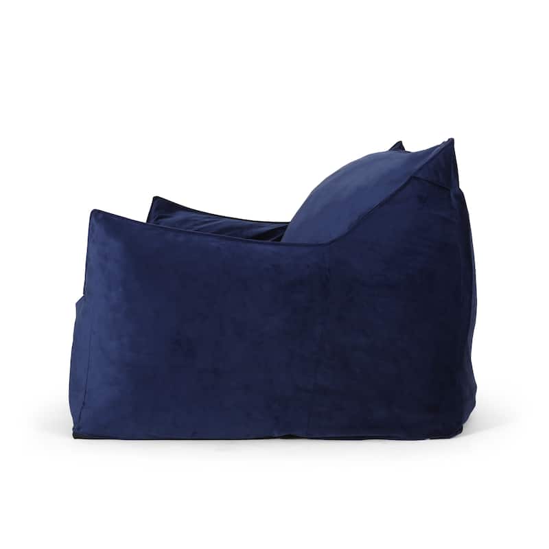 Velie Velveteen 2 Seater Oversized Bean Bag Chair with Armrests by Christopher Knight Home