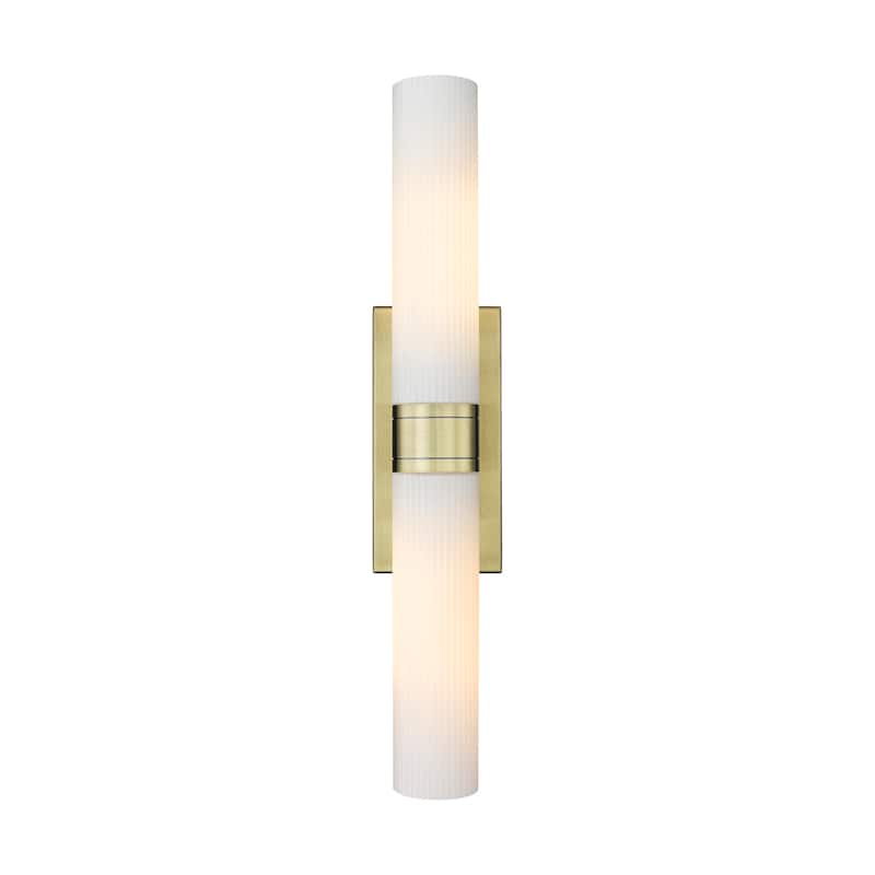 Innovations Lighting 617-2W-3-24 Ballston Urban Vanity Ballston Urban - Antique Brass / Striped White