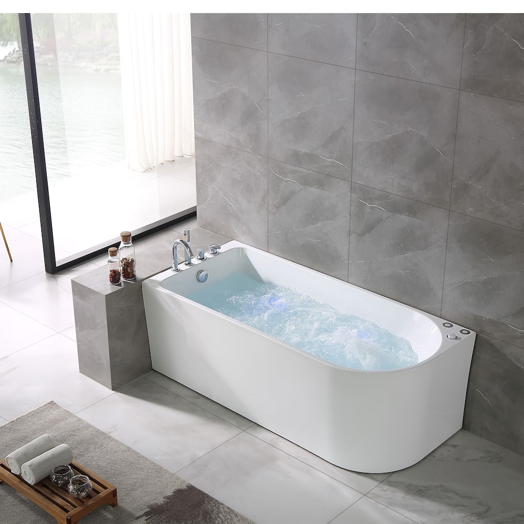A&E Bath Ovid 67-inch Left-Hand Alcove Jetted Tub
