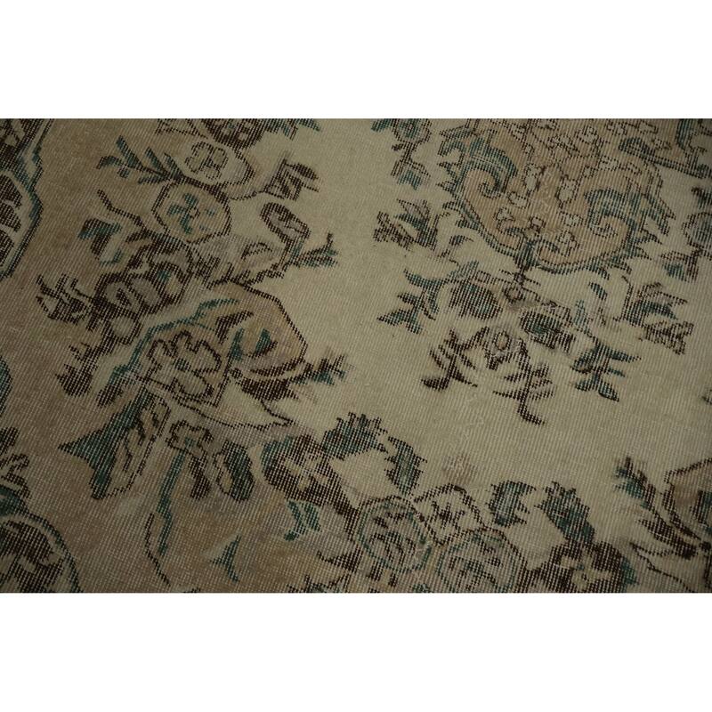 Hand Knotted Oriental 100% Wool Carpet Transitional Floral Beige & Ivories Anatolian Area Rug - 8' 8'' X 5' 9''