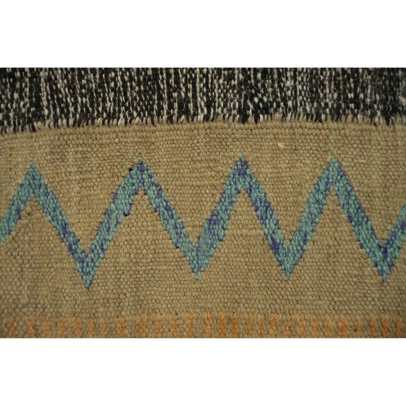 Hand Woven Oriental 100% Wool Carpet Southwestern Modern Multi-Colored Kilim Area Rug - 9' 9'' X 6' 8''