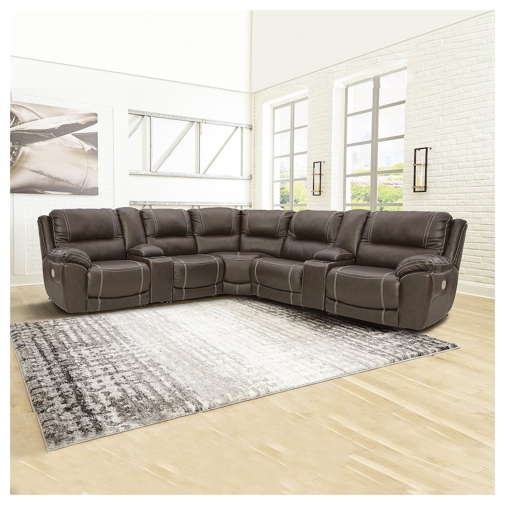 Signature Design by Ashley Dunleith Brown 7-Piece Power Reclining Sectional - 136"W x 136"D x 43"H