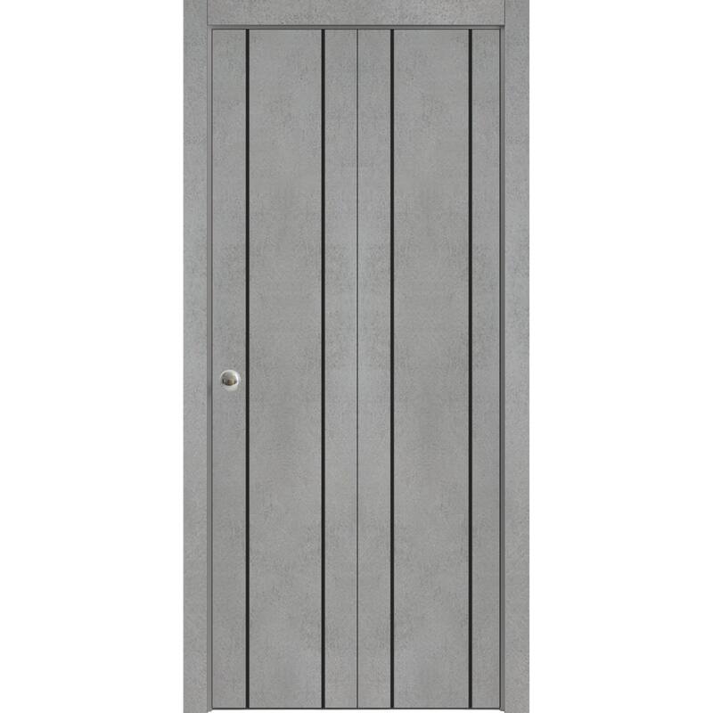 Bi-fold Doors 56 x 80 Planum 0016 Concrete with Sturdy Tracks - 64" x 84" ( 2* 32x84)