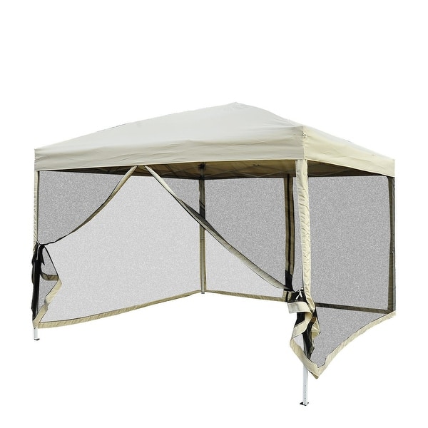 Outsunny 10-foot Easy Pop-up Canopy Tent with Mesh Side Walls - On Sale -  Bed Bath & Beyond - 18004805
