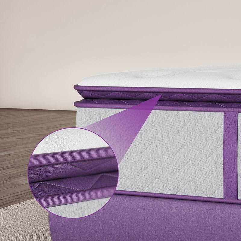 12 Inch Queen and King Memory Foam Hybrid Pillow Top- 5-Zone Pocket Innersprings Motion Isolation