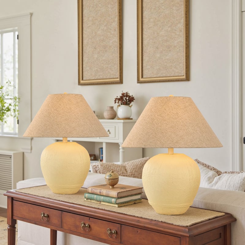 Ceramic Table Lamp with Linen Shade