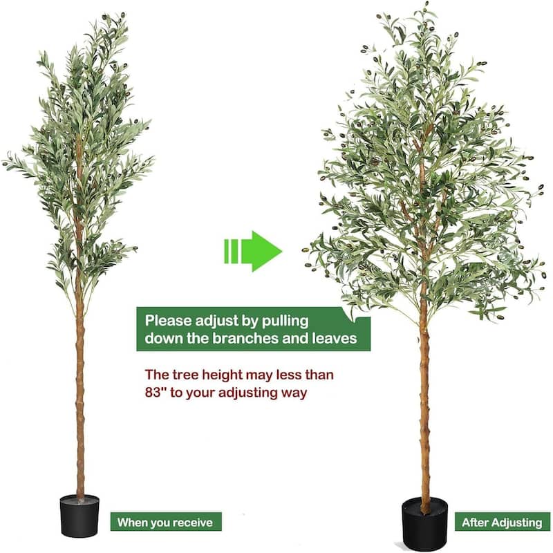 7FT Tall Faux Olive Tree for Home Office Decor - 7 ft
