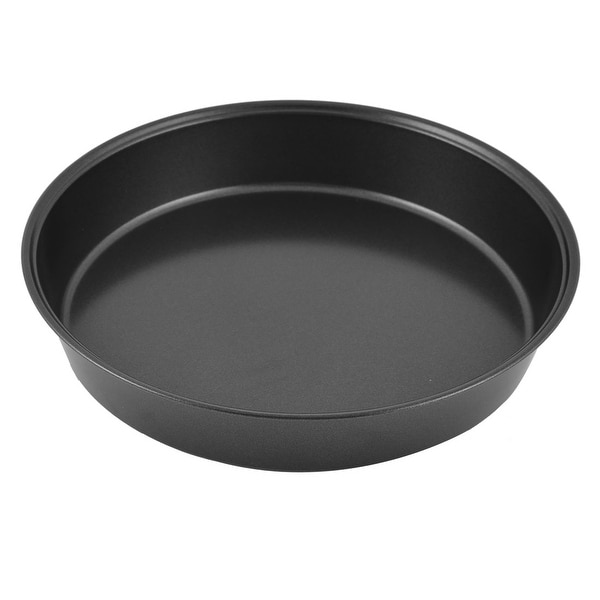 Metal Non-stick Round Shape Baking Tool Pie Cake Pizza Pan Tray - Black - 8.5" x 1.5"(D*H). Opens flyout.