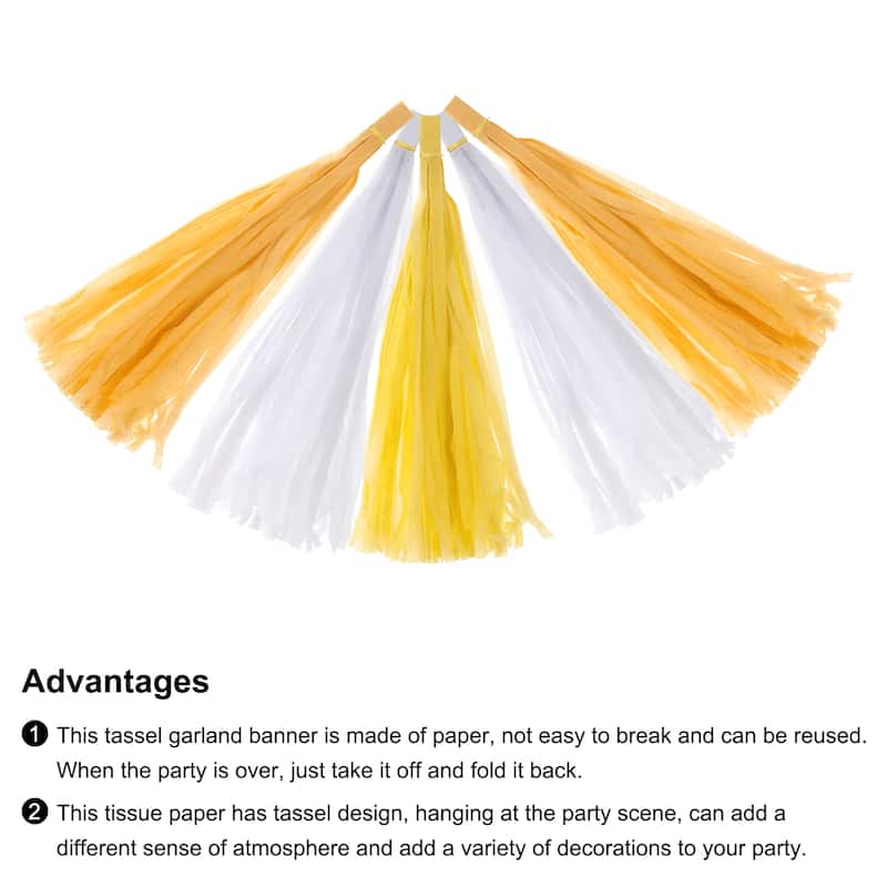 15Pcs Tassel Garland Banner with Rope