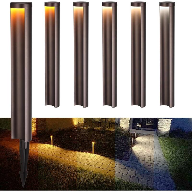 5CCT LED Landscape Pathway Lights, 12-24V Low Voltage, IP65 Waterproof - 6pack