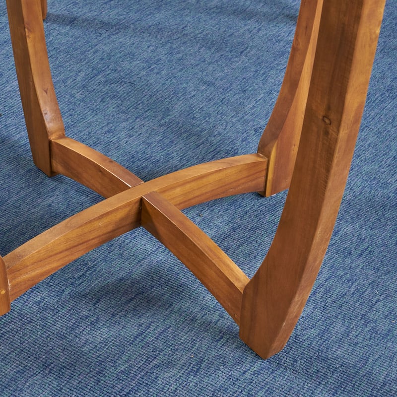 Marcello Outdoor Acacia Wood 3 Piece Dining Set with Mesh Seats by Christopher Knight Home