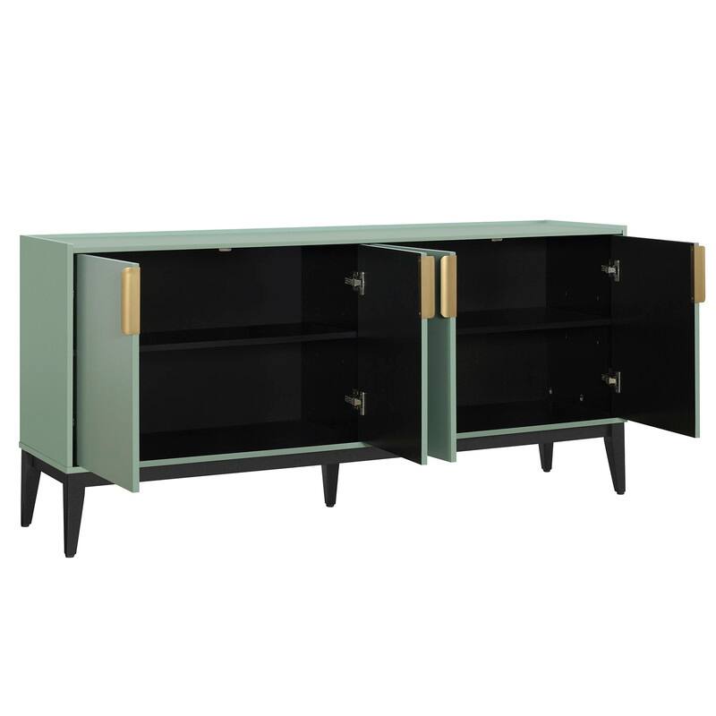 Modern Storage Cabinet with Adjustable Shelf, Buffet Sideboard Wooden Cabinet with 4 Doors for Hallway, Kitchen