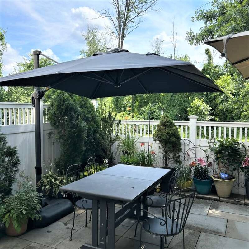 PURPLE LEAF 10 x 13 ft 360 Degree Rotation Patio Umbrella With Base