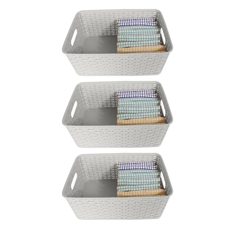 YBM Home Plastic Rattan Storage Box Basket Organizer, BA413