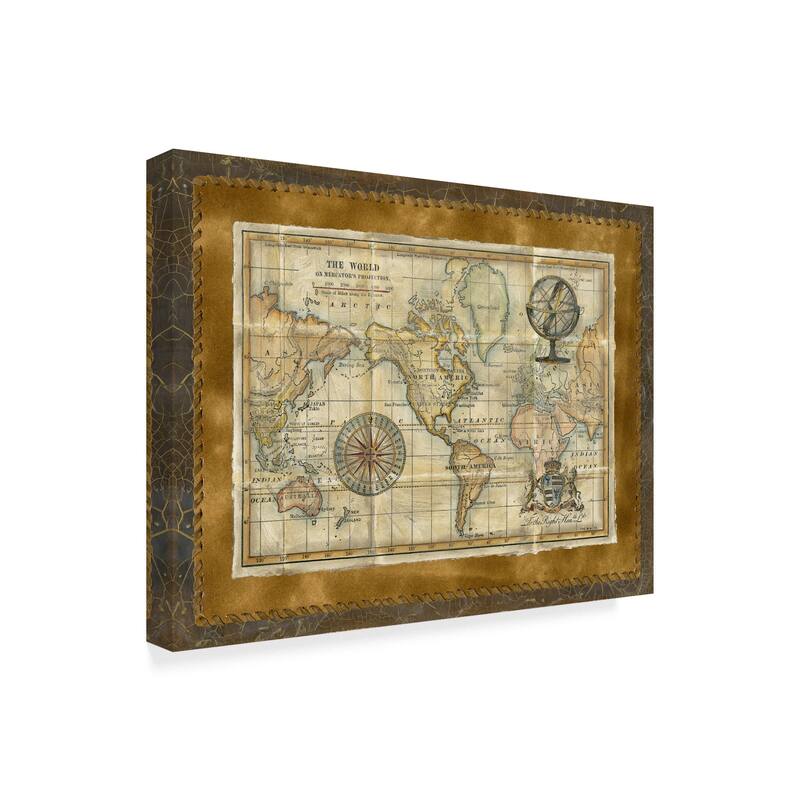 Vision Studio 'Antique World Map Framed' Canvas Art