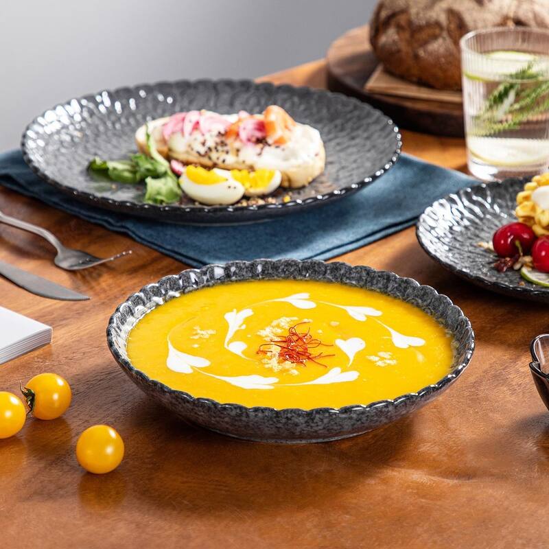 vancasso Chrys Flambed Glaze Stoneware Dinnerware Set
