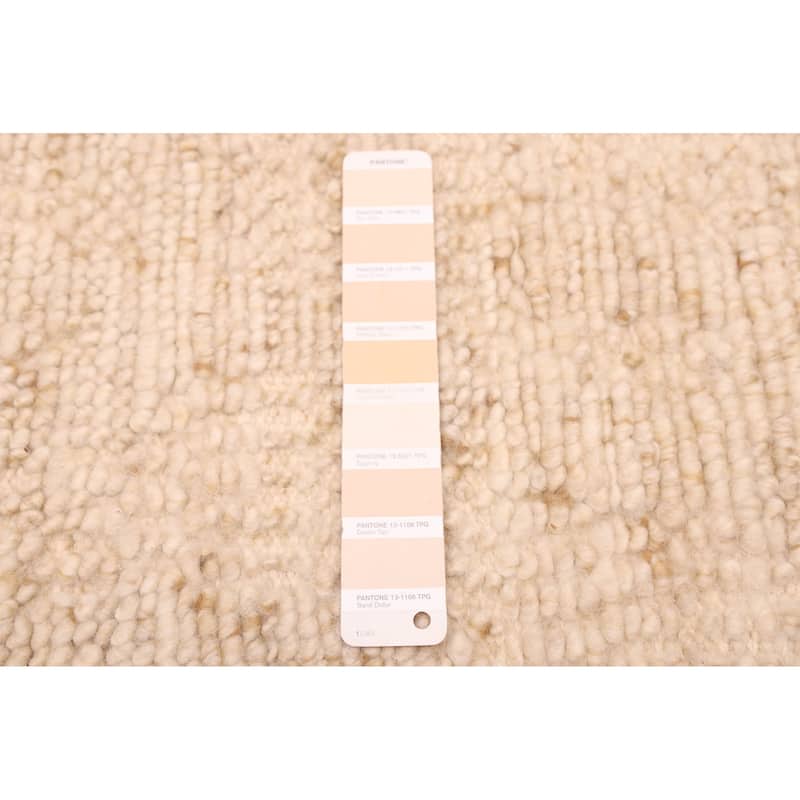 ECARPETGALLERY Hand-knotted Looma Ivory Wool Rug - 8'10 x 11'8