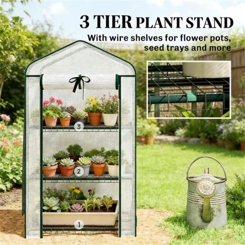 Mini Greenhouse, Plant Rack - white