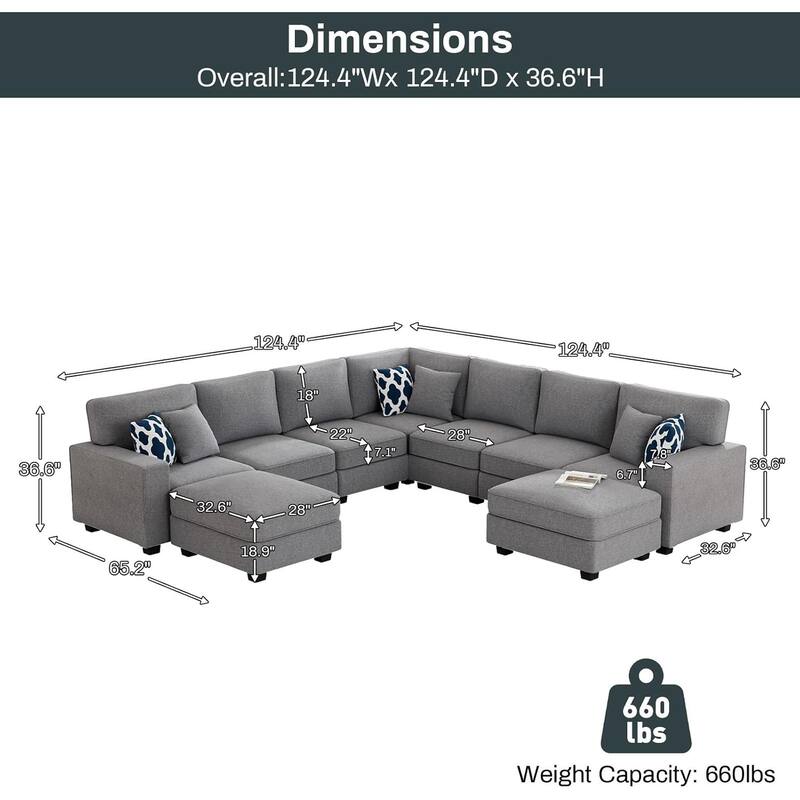 9 Piece Modular Flexible Combination Sectional