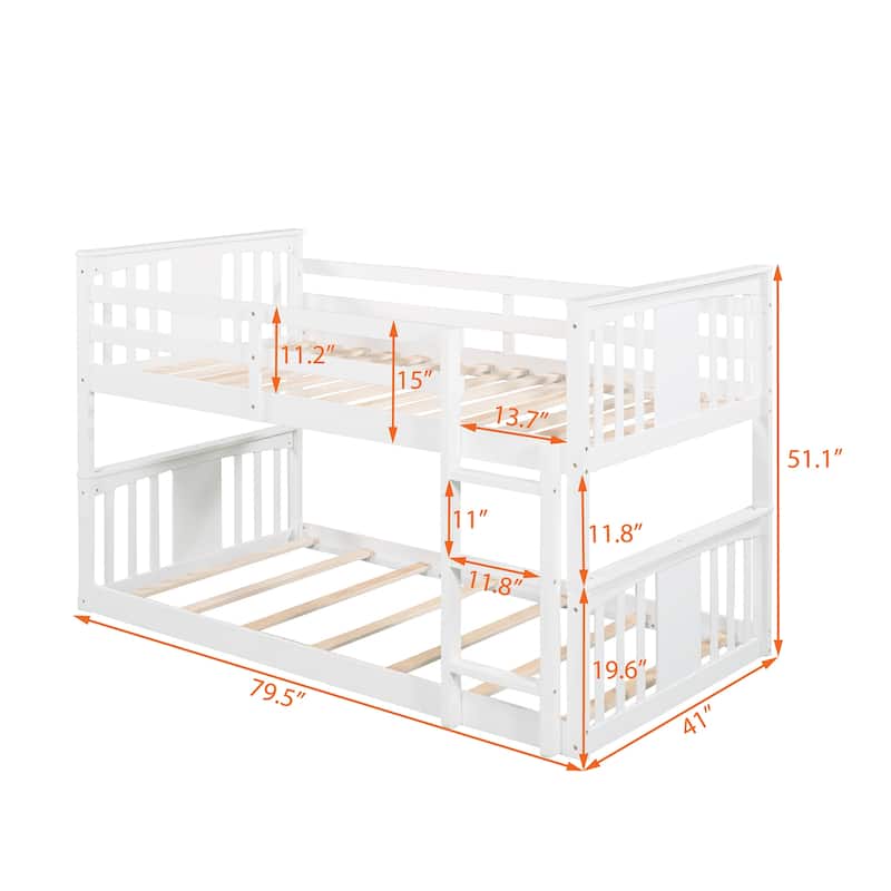 Wooden Bunk Bed with Ladder