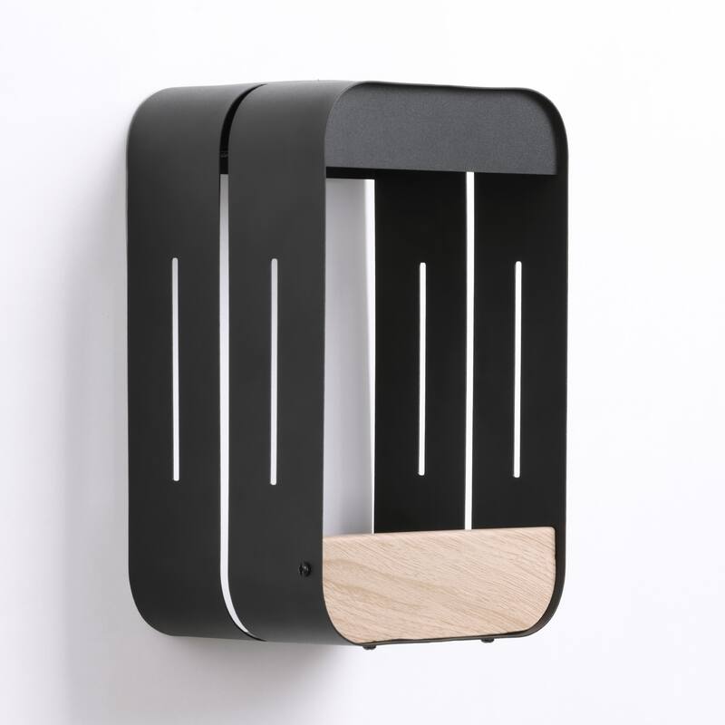 Modern Solar Rectangle Frame Integrated LED Sensor Outdoor Wall Light