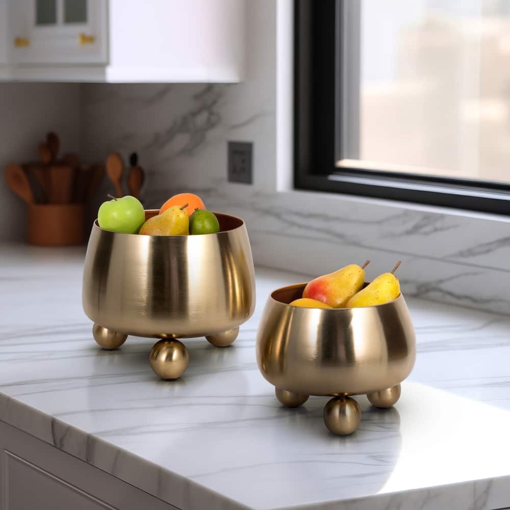 Sagebrook Home Iron Ball-Footed Planters - Enhance Your Space With Elegance - 11" x 11" x 9"