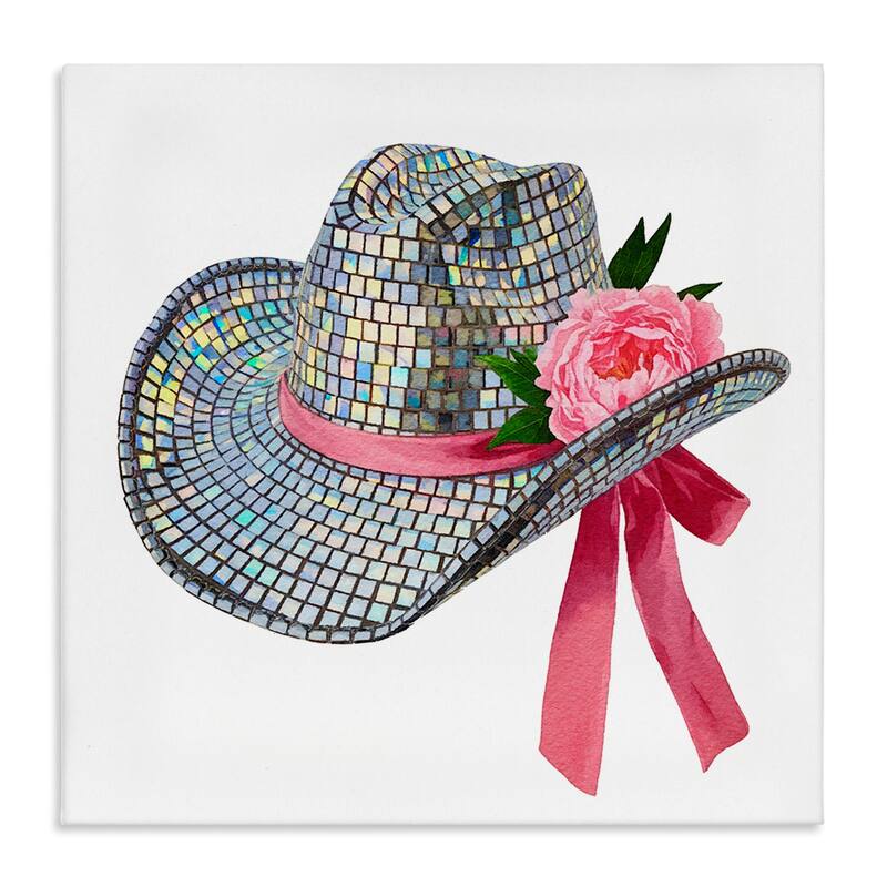 Stupell Chic Bow on Disco Hat Canvas Wall Art Design By Amanda Greenwood - 17 x 17