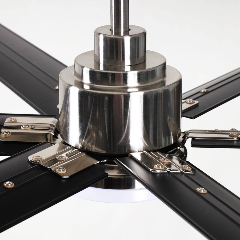 72-in Black Aluminum 6-Blade Large Ceiling Fans with Lights and Remote