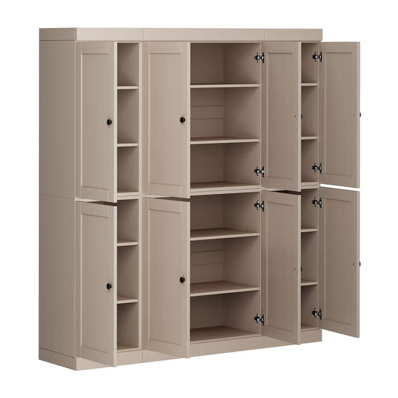 Palace Imports 100% Solid Wood 65" Pantry Cabinet with Shaker Doors and Adjustable Shelves
