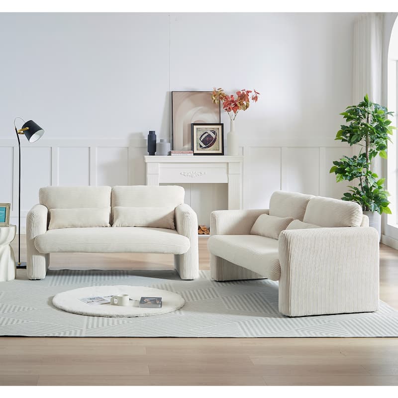 GDFStudio - Emiliano Sofa Set in Premium Corduroy with Elegant Design and Superior Comfort
