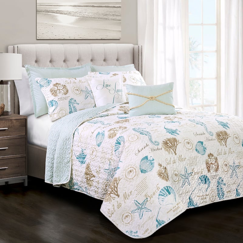 Lush Decor Harbor Life 7-piece Quilt Set - Full - Queen - Taupe