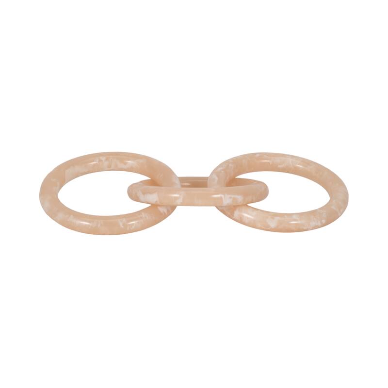 Sagebrook Home Resin 13" Round Tortoise Chain W Brass - 13" x 6" x 2"