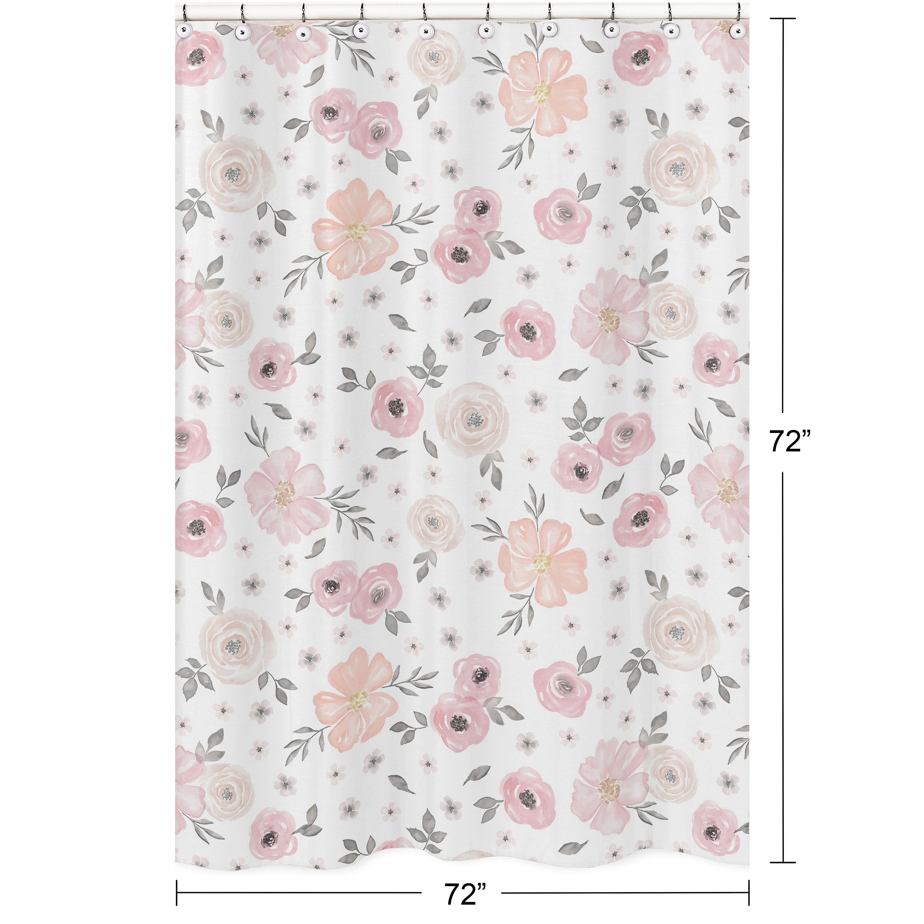 Sweet Jojo Designs Blush Pink Grey and White Watercolor Floral