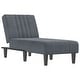 preview thumbnail 2 of 12, vidaXL Chaise Longue Black Velvet - 21.7" x 55.1" x 27.6"