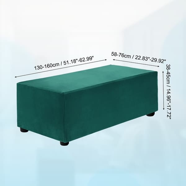 dimension image slide 49 of 52, Stretch Foot Stool Cover Rectangular Square Foot Stool Slipcover