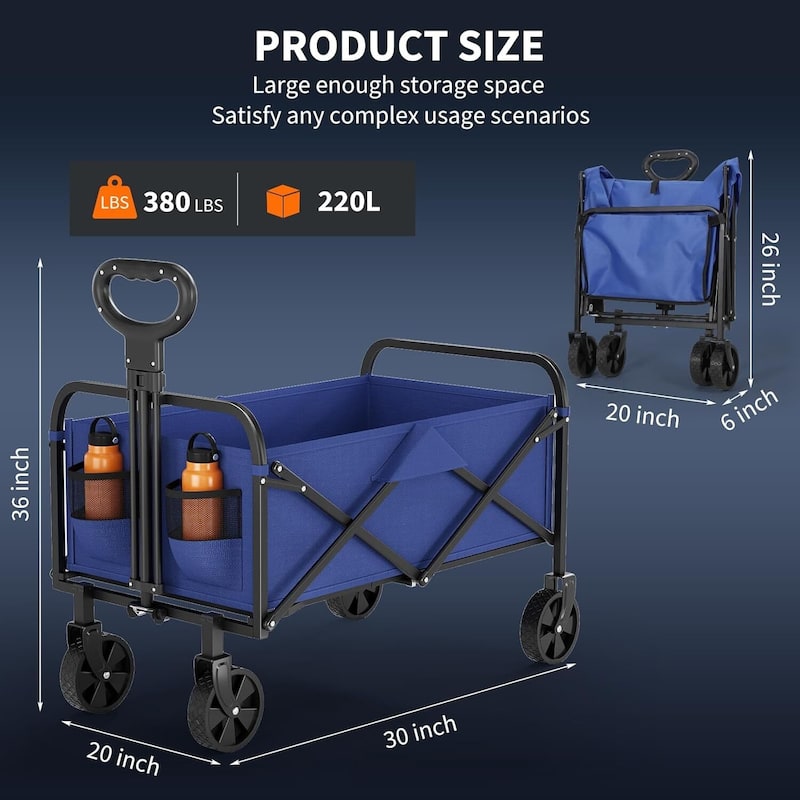 Heavy Duty Collapsible Wagon Camping Cart for Beach Camping Grocery