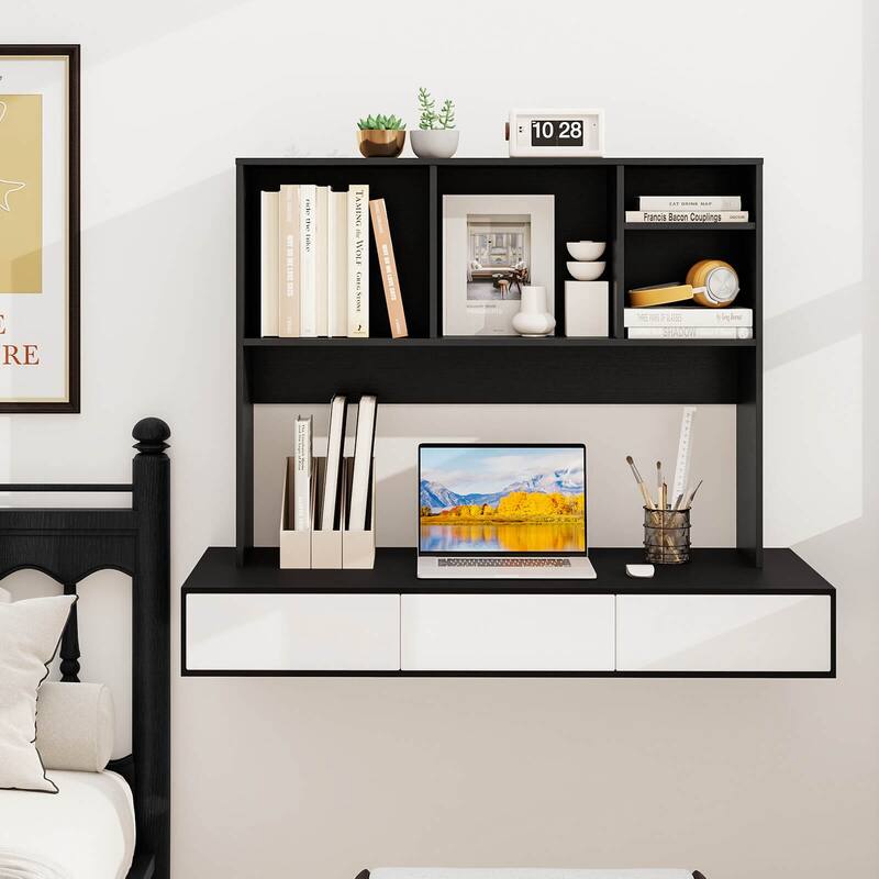 Costway Computer Desktop Bookcase Countertop Storage Bookshelf - See Details