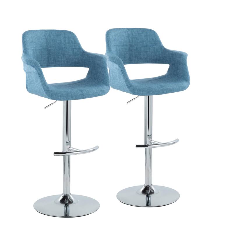 Lumisource Barstool with Swivel in Black and Charcoal, Set of 2 - 19"Lx23.5"Wx39-47.5"H