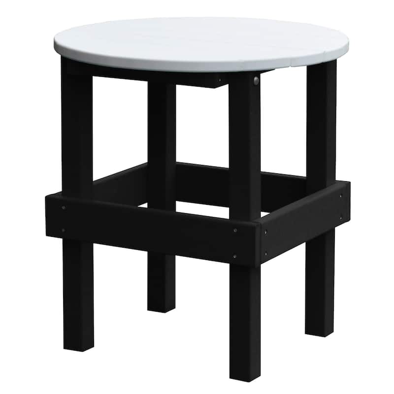 Poly Round Side Table - Black with White Top