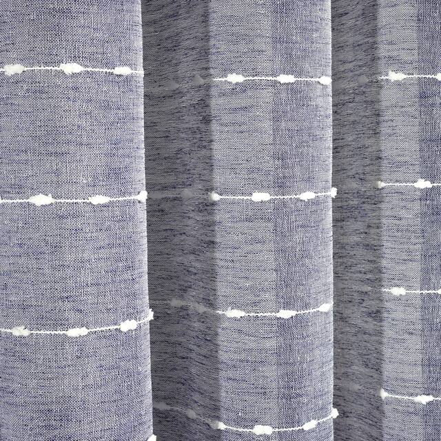 Lush Decor Farmhouse Textured Grommet Sheer Window Curtain Panel Pair