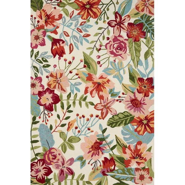 Alexander Home Valentina Hand Hooked Floral Berry Area Rug On Sale Overstock 22828378 Ivory Berry 2 3 X 3 9