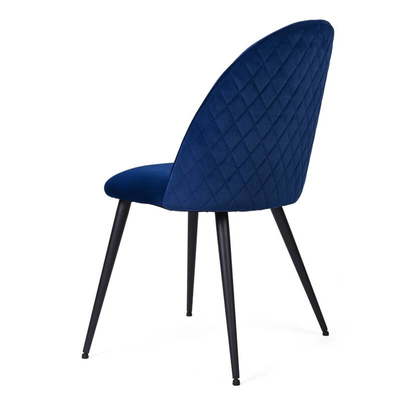 Modern Velvet Upholstered Dining Chairs with Metal Legs, for Dining Rooms and Kitchens, Navy Blue, 4-Piece Set