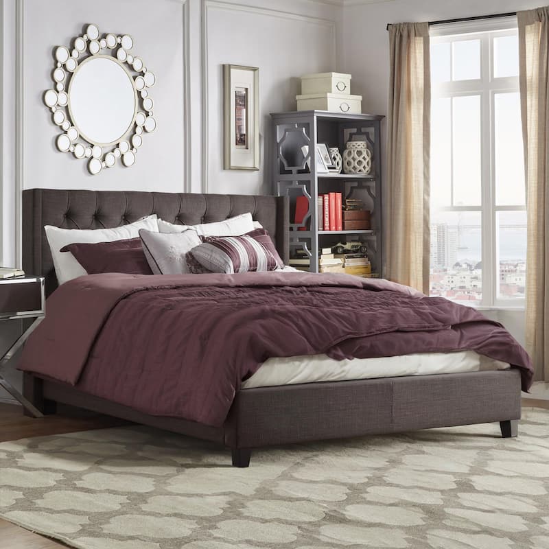 Detmold Wingback Button Tufted Queen Bed